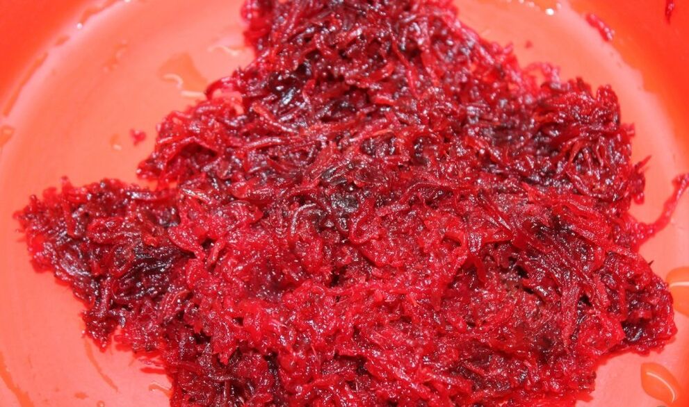 grated beetroot from parasites on the body